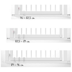 BUZZER® door and staircase safety gate, from 76 to 82,5 cm white